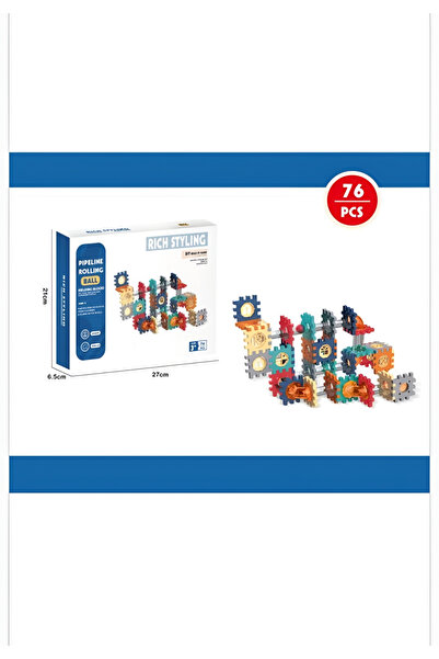 OEM Rich Styling 76 Piece Building Set – STEM Blocks with Wheels & Ball Tunnel, 3+