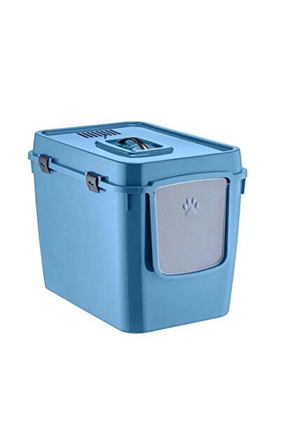 POLİVAHOME Handor Kapalı Kedi Tuvaleti Büyük Boy 57x39x43 - Mavi