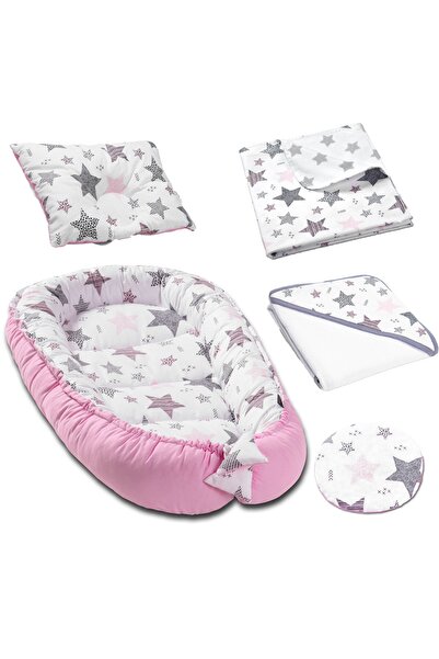 Kidizi Set 5 piese Bebe Nou-Nascut Pink Stars