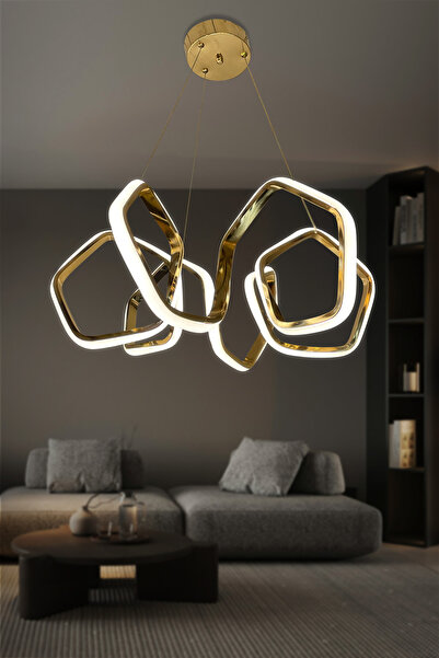 RSCOLLECTIONS Köşeli Kıvrım Modern Sarkıt Led Avize