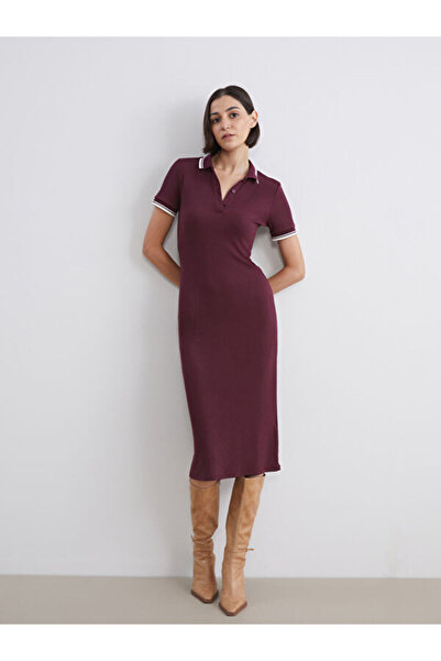 LC Waikiki Selections by Esvab Shirt Collar Midi Dress