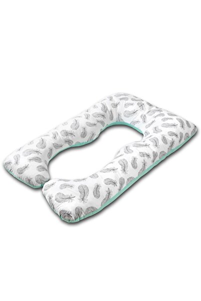 Kidizi Perna multifunctionala gravide Inga XXL Mint Feathers, husa bumbac det...