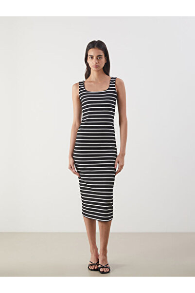LC Waikiki U Neck Striped Bodycon Dress