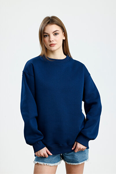 aziso Γυναικείο φούτερ με λαιμόκοψη Oversize, μαλακό