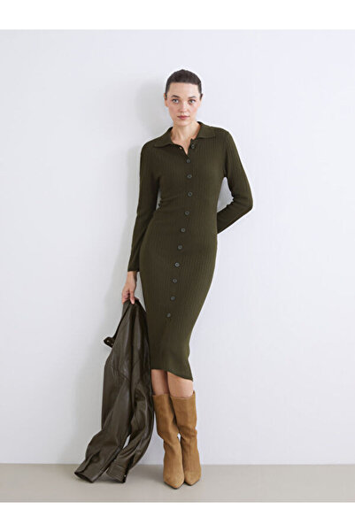 LC Waikiki Sparkling Choices by Shining Store Devrik Roba Collar Knitwear Dress