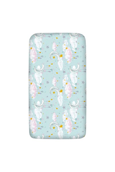 Kidizi Cearceaf din bumbac cu elastic roata pentru patut 120x60 cm Blue Moon