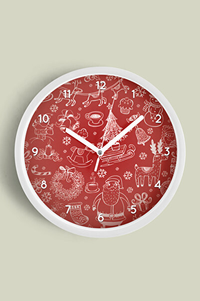JHAAR ساعة حائط مزخرفة بطابع السنة الجديدة - هدية رأس السنة وتصميم عصري - 30 ...