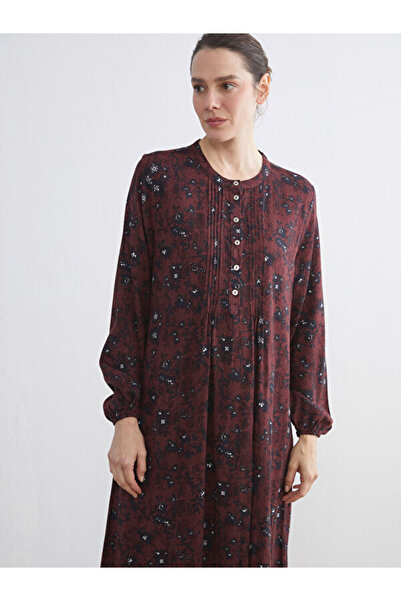 LC Waikiki Rmz Gi̇yi̇m Farkiyla Dik Roba Collar Embroidered A-Fit Dress