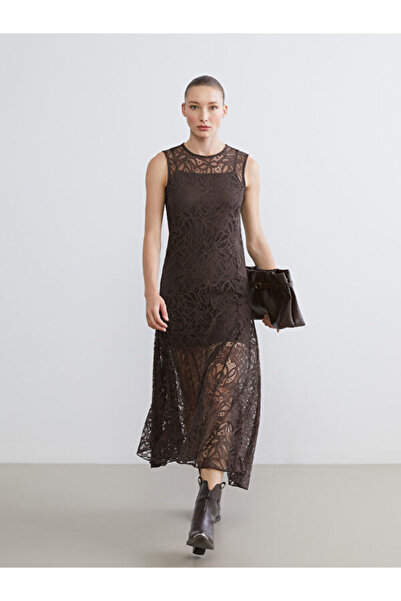 LC Waikiki Sparkling Choices from Shining Store Zero Roba Collar Lace Dress