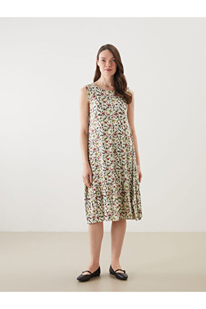 LC Waikiki I Zero Roba Collar Floral A-Fitting Dress from Freezen Store