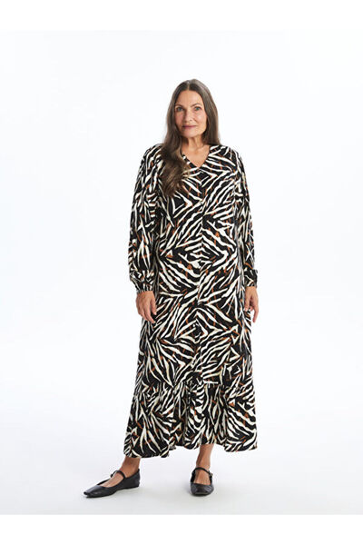 LC Waikiki V-Neck Patterned Dress