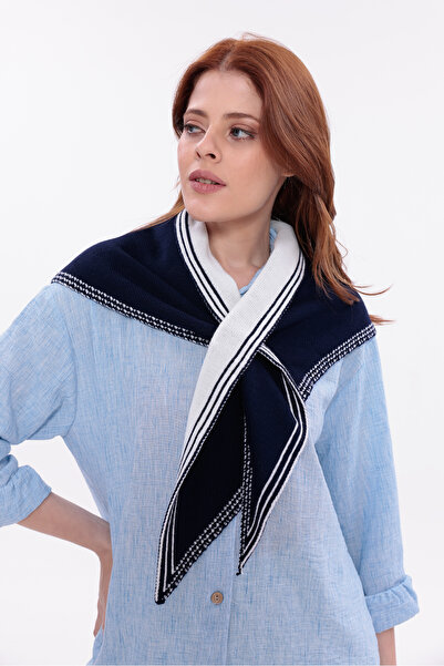 saint majesta Women's Double-Sided Interlocking Triangle Scarf Soft Knitwear Scarf Neck Collar-Sm2026