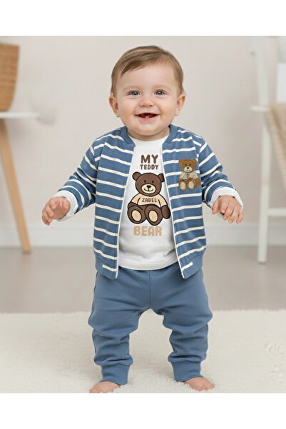 voyyo kids baby سترة مخططة للأطفال الأولاد، طقم ملابس علوي وسفلي أنيق مكون من...