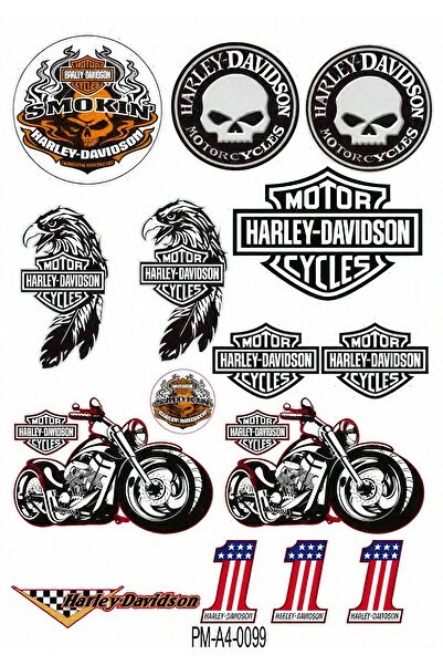 Limitless Design Harley-Davidson Sticker Seti – Chopper & Skull Dekoratif Tasarım