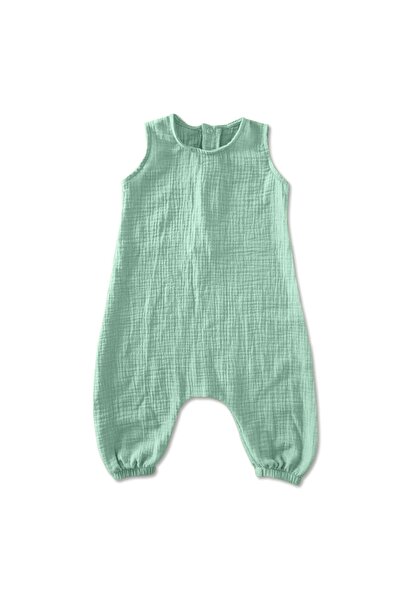 Kidizi Oversized sleeveless muslin baby romper Maty mint 6-12 months