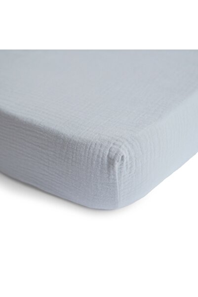 Kidizi Cearceaf din muselina bumbac 100% cu elastic roata 120x60 cm Light Grey