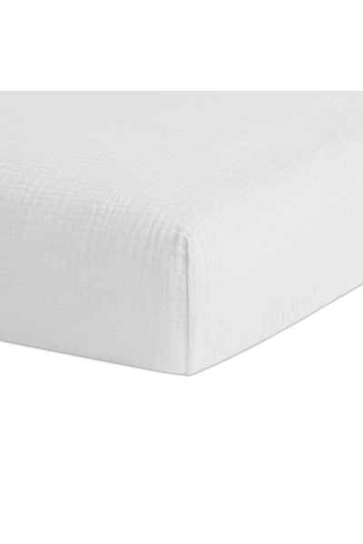 Kidizi Cearceaf din muselina bumbac 100% cu elastic roata 120x60 cm White