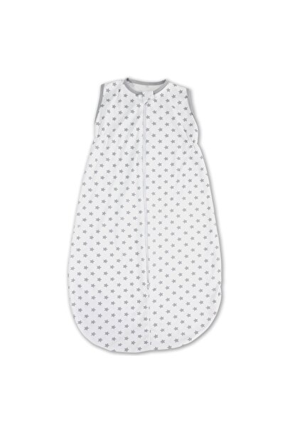 Kidizi Sac dormit copii de vara 0-18 luni White Grey Stars, 80 cm, 0.5 tog