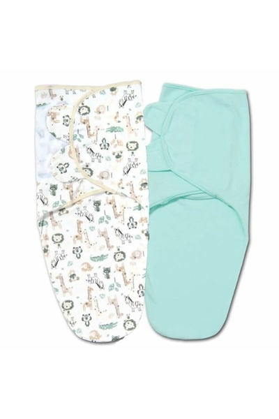 Kidizi Set 2 sisteme de infasat reglabil din bumbac 0-3 luni Safari