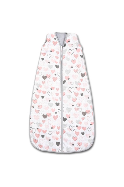Kidizi Summer baby sleeping bag made of muslin Pink Hearts 90 cm, 100% cotton...