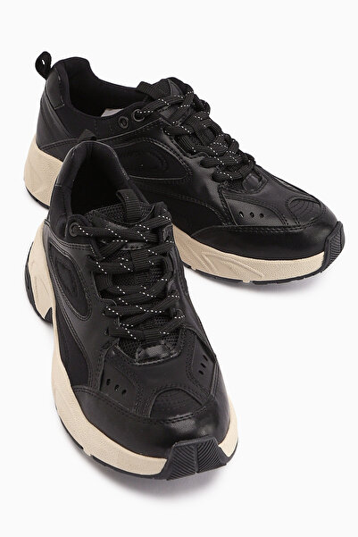 Limoya Trina Black Lace-Up Women's Sneaker Shoes