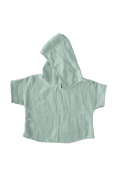 Kidizi Aris mint short-sleeved muslin top with hood 1-2 years