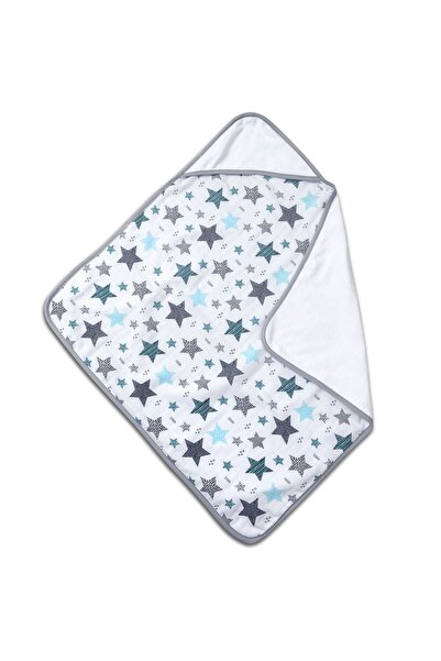 Kidizi Baby towel 80x80 cm with two sides muslin and terry All Mint Stars