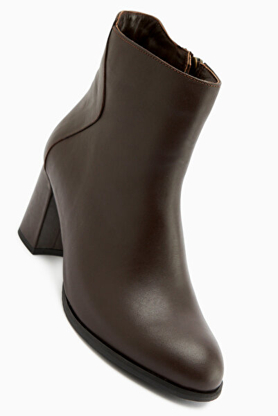 Limoya Eliza Genuine Leather Brown Heeled Women's Boots