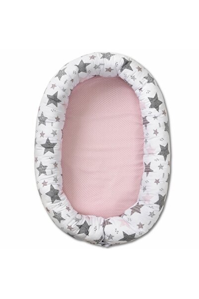 Kidizi Baby nest multifunctional cu husa detasabila All Pink Stars 90x50 cm