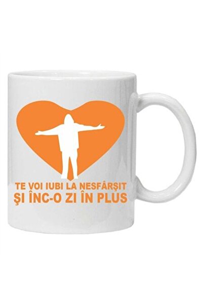 CRD PRINT Cană inscripționată „Te voi iubi la nesfârșit”, portocaliu, CRD PRI...