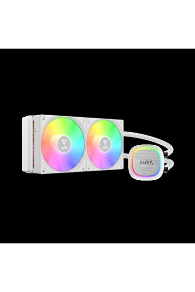Generic Brand Aura Gl240 V2 Wh، إصدار أبيض، 240 مم، RGB، 2 مروحة، تبريد سائل ...