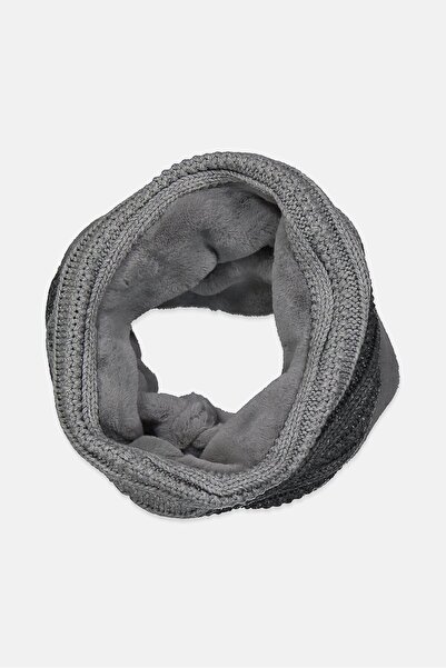 Tchibo Knitted round scarf, Grey 27 cm L x 35 cm W