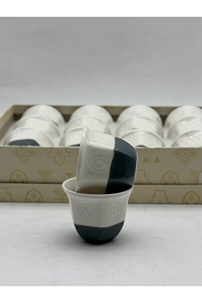 cc bin shihon فناجيين قهوة عربية طقم 12 حبه بلمسات تراثية لونين فناجين قهوة بورسلين