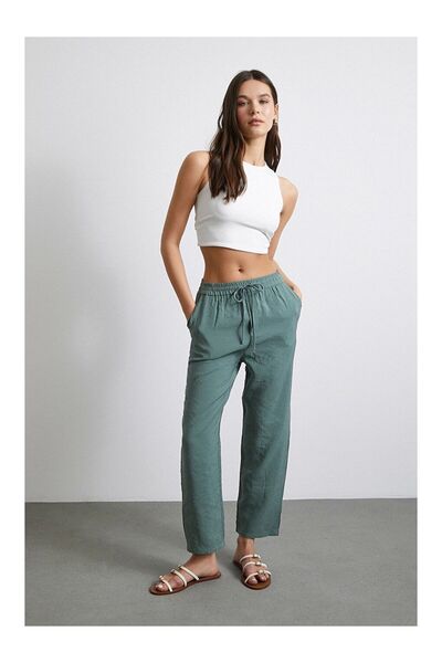 LC Waikiki Comfortable Khaki Pants with Elastic Waist and Back Pocket