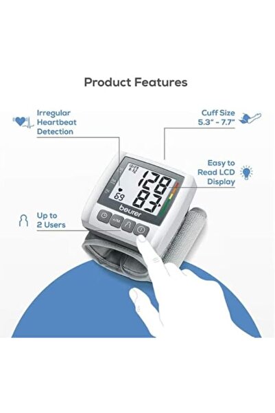 Beurer جهاز قياس ضغط الدم للمعصم BC 30 | جهاز رقمي لقياس ضغط الدم ومعدل ضربات...