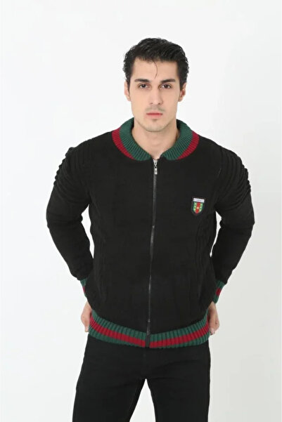 Kanonik Education Men's Full Zip Knitwear Cardigan - Black