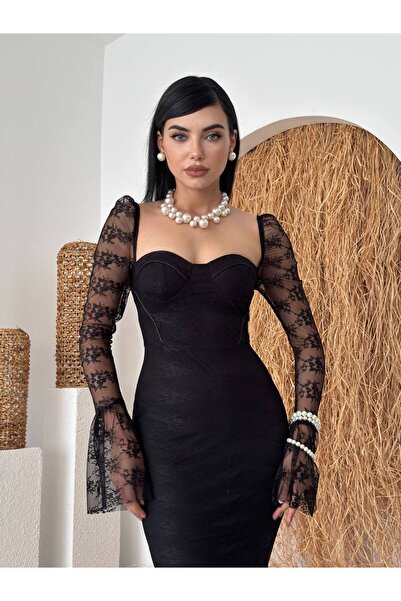 Karteks Dantel İspanyol Kol Davetiye Elbise