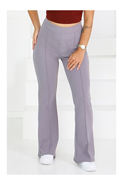 LC Waikiki με ρέλι καμπάνα Παντελόνι κρεπ γκρι - 27623