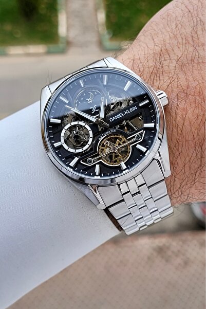 Daniel Klein Kadranı Siyah Kordonu Gümüş Renk Otomatik 43 mm İç Göstergeleri ...