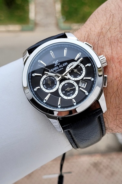 Daniel Klein Kasası Gümüş Kordonu Siyah Renk 43 mm İç Göstergeleri Aktif Erke...