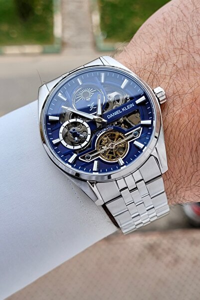 Daniel Klein Kadranı Lacivert Kordonu Gümüş Renk Otomatik 43 mm İç Göstergele...