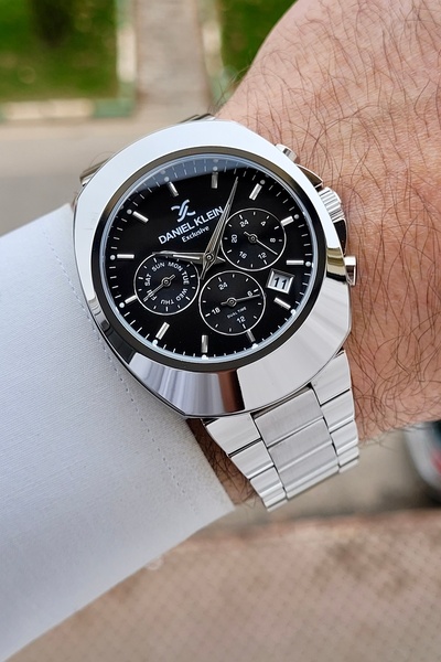 Daniel Klein Kadranı Siyah Kordonu Gümüş Renk 39 mm İç Göstergeleri Aktif Erk...