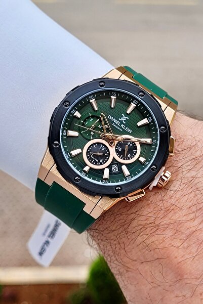 Daniel Klein Kasası Bronz Kordonu Yeşil Renk 24 Ay Garantili 44 mm Göstergele...