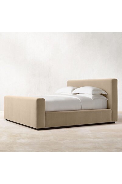 Abdo1996 Taslen Velvet Bed (Beige)