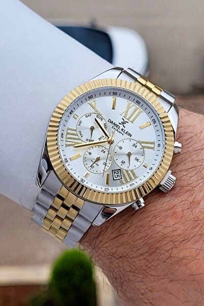 Daniel Klein Sarı Silver Renk 24 Ay Garantili 42 mm Göstergeleri Aktif Erkek ...