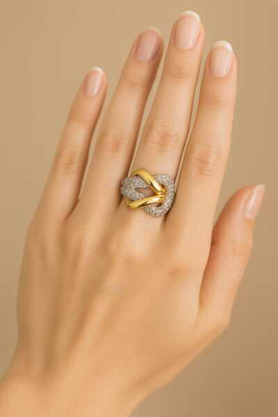 Bermecy Aurora Gold Ring | 14 Ayar Altın Kaplama Ayarlanabilir Yüzük