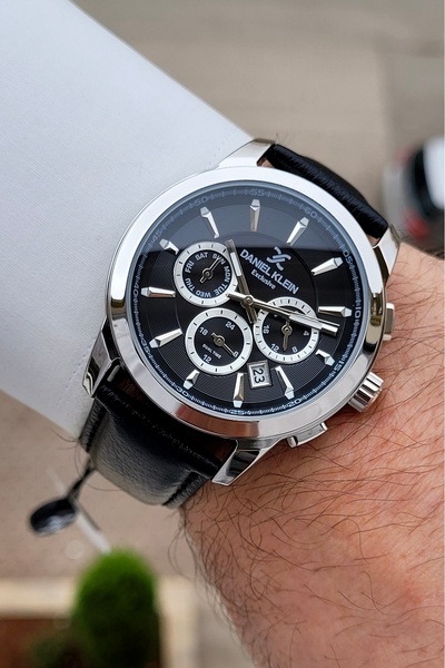 Daniel Klein Kasası Silver Kordonu Siyah Renk 24 Ay Garantili 43 mm Göstergel...