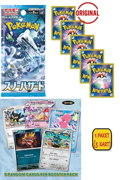 TOYFEST 1 Paket (5 Kart) Lisanslı Pokemon Snow Hazard Japonca Booster Paket S...