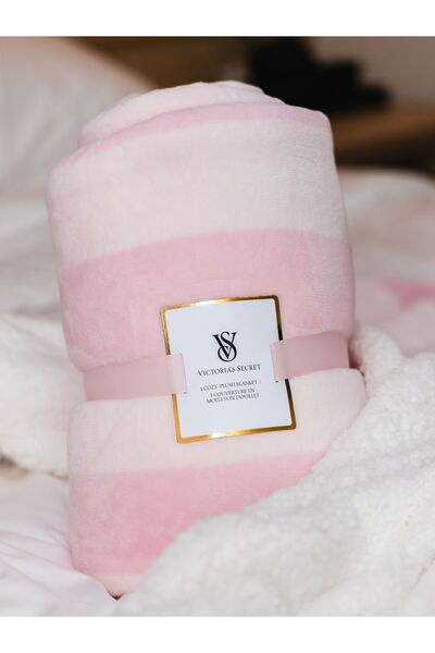 Victoria's Secret Plush Iconic Striped Blanket