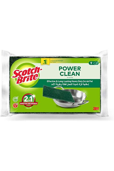 Generic وسادة تنظيف سكوتش برايت شديدة التحمل، عبوة من 9 قطع